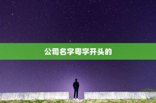 公司名字粤字开头的