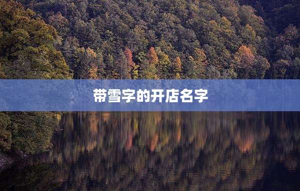 带雪字的开店名字