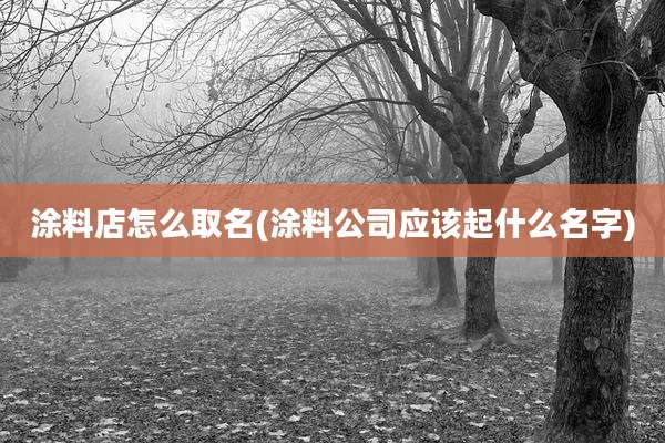 涂料店怎么取名(涂料公司应该起什么名字)