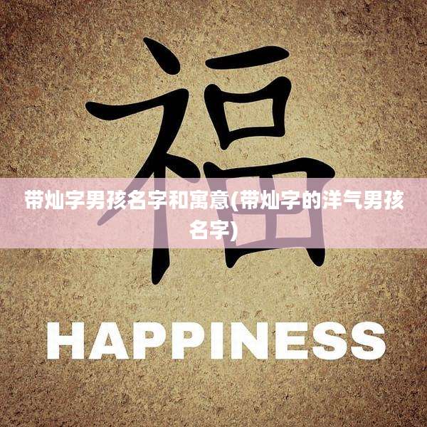 带灿字男孩名字和寓意(带灿字的洋气男孩名字)