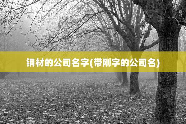 钢材的公司名字(带刚字的公司名)