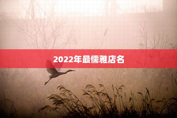 2022年最儒雅店名