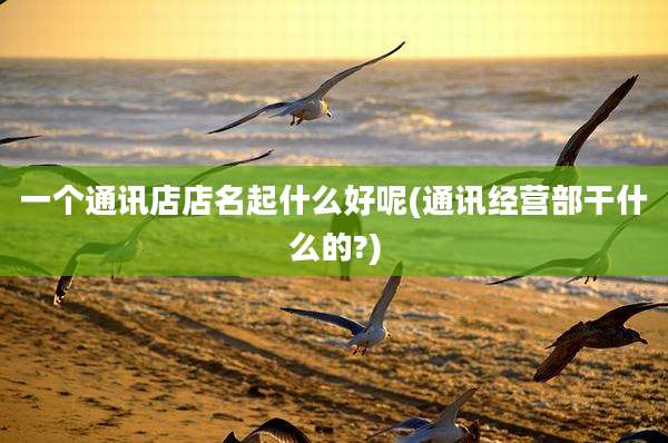 一个通讯店店名起什么好呢(通讯经营部干什么的?)