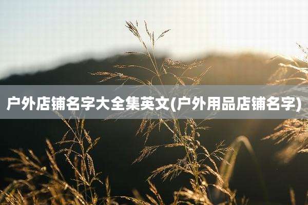 户外店铺名字大全集英文(户外用品店铺名字)