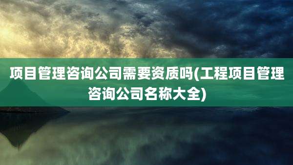 项目管理咨询公司需要资质吗(工程项目管理咨询公司名称大全)