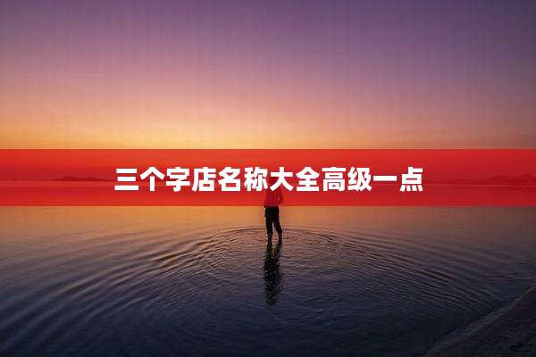 三个字店名称大全高级一点