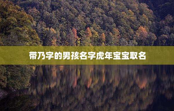 带乃字的男孩名字虎年宝宝取名