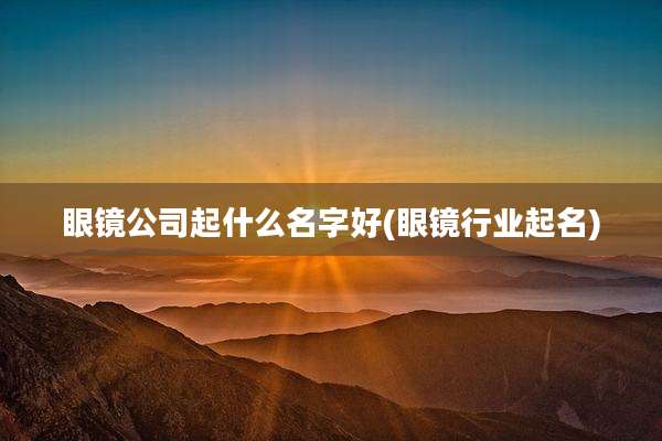眼镜公司起什么名字好(眼镜行业起名)