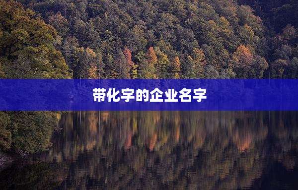 带化字的企业名字