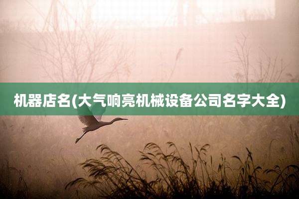 机器店名(大气响亮机械设备公司名字大全)