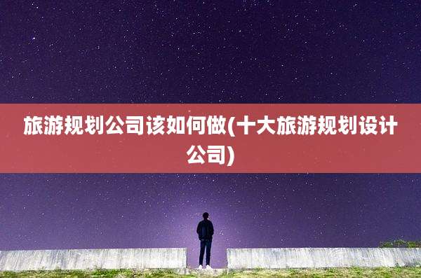 旅游规划公司该如何做(十大旅游规划设计公司)