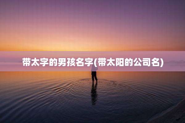 带太字的男孩名字(带太阳的公司名)