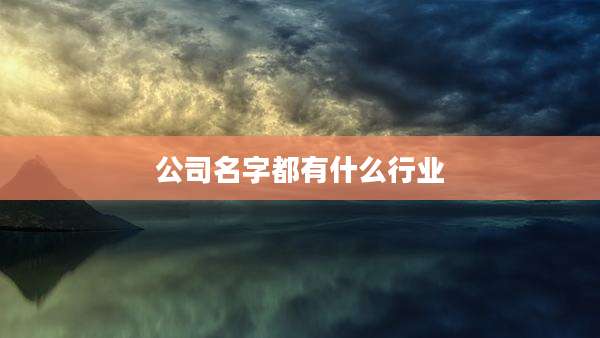 公司名字都有什么行业