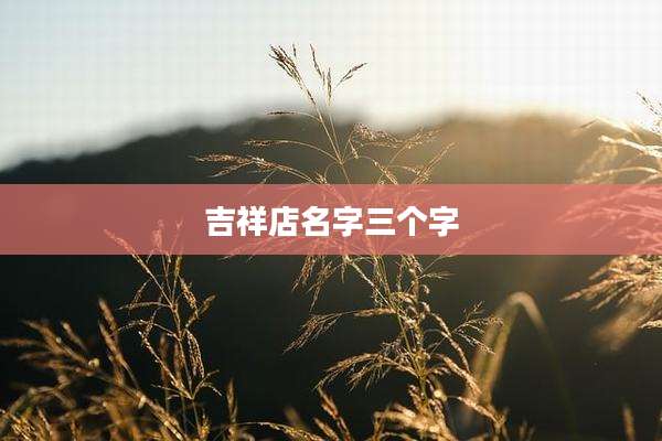 吉祥店名字三个字
