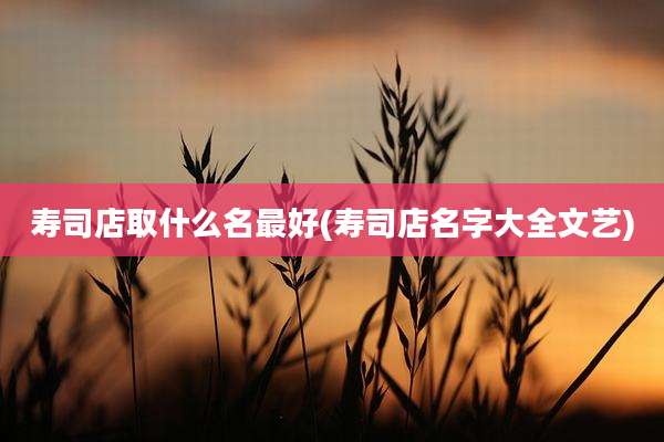 寿司店取什么名最好(寿司店名字大全文艺)