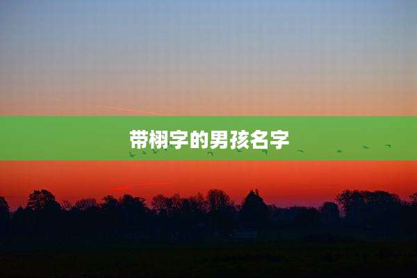 带栩字的男孩名字