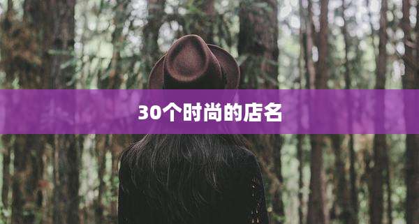30个时尚的店名