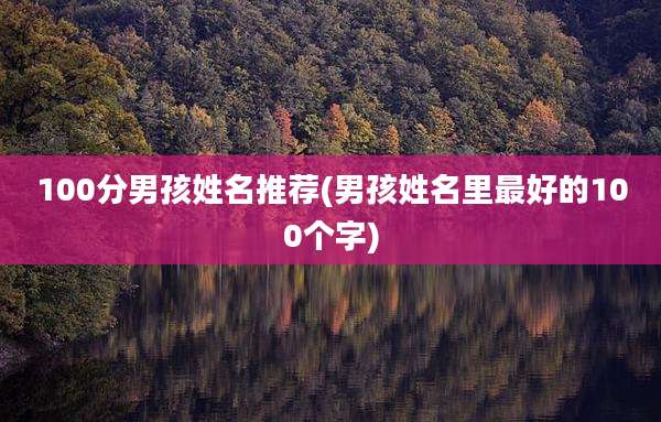 100分男孩姓名推荐(男孩姓名里最好的100个字)