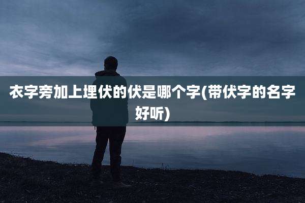 衣字旁加上埋伏的伏是哪个字(带伏字的名字好听)