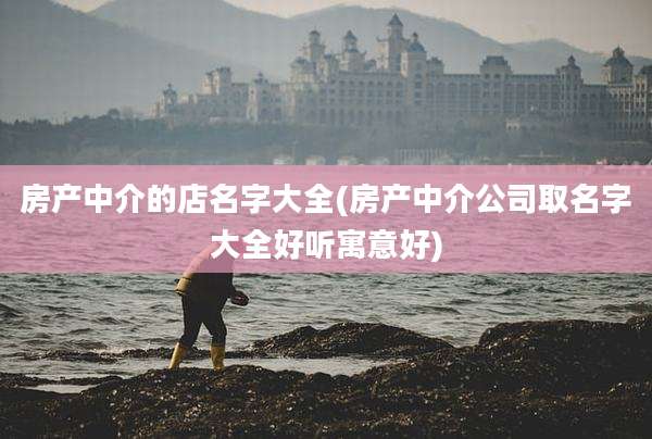 房产中介的店名字大全(房产中介公司取名字大全好听寓意好)