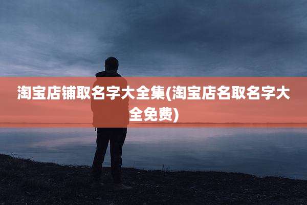 淘宝店铺取名字大全集(淘宝店名取名字大全免费)