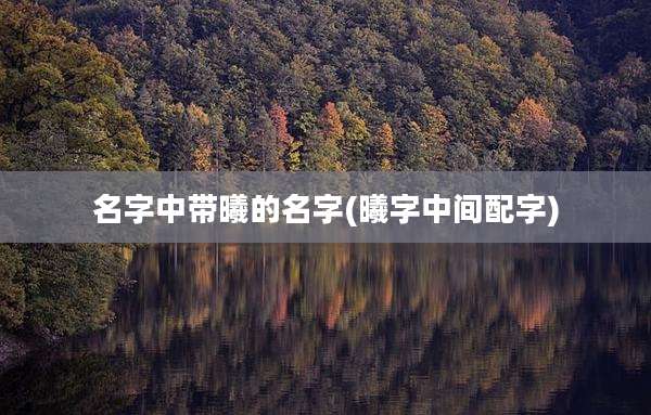 名字中带曦的名字(曦字中间配字)
