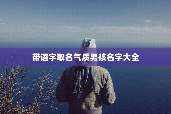 带语字取名气质男孩名字大全