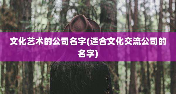 文化艺术的公司名字(适合文化交流公司的名字)