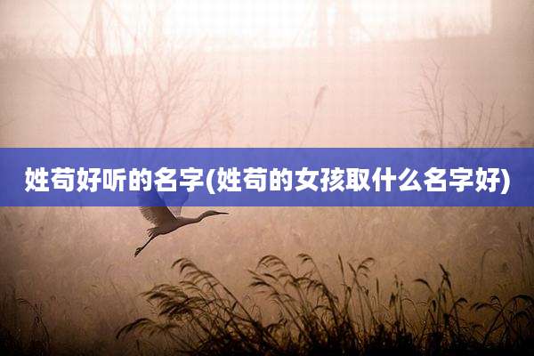 姓苟好听的名字(姓苟的女孩取什么名字好)
