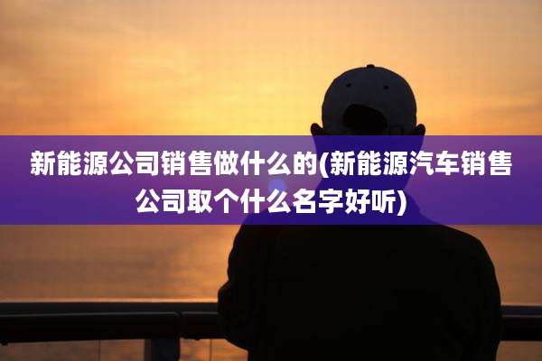 新能源公司销售做什么的(新能源汽车销售公司取个什么名字好听)