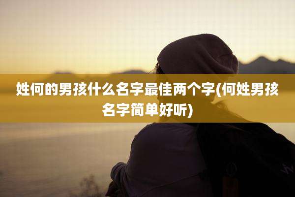 姓何的男孩什么名字最佳两个字(何姓男孩名字简单好听)