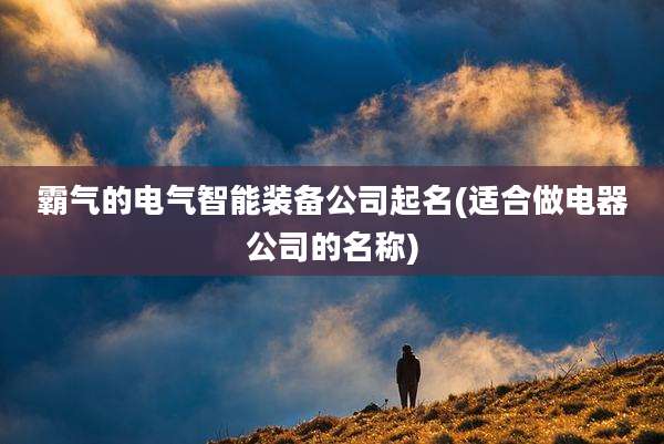 霸气的电气智能装备公司起名(适合做电器公司的名称)