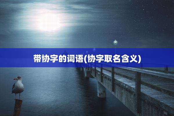 带协字的词语(协字取名含义)