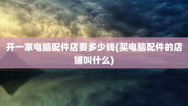 开一家电脑配件店要多少钱(买电脑配件的店铺叫什么)
