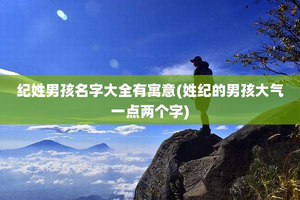 纪姓男孩名字大全有寓意(姓纪的男孩大气一点两个字)