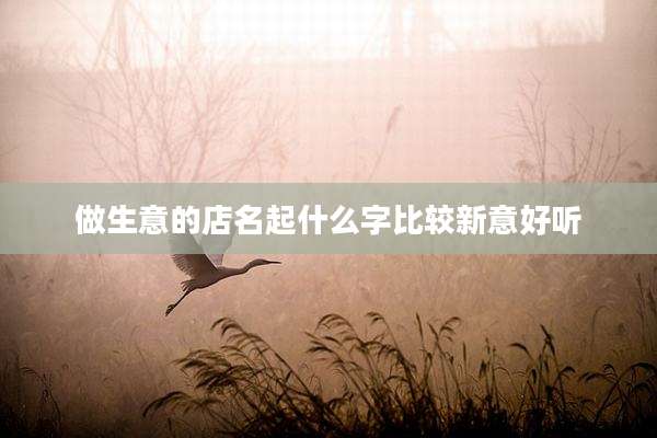做生意的店名起什么字比较新意好听