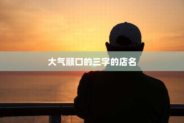 大气顺口的三字的店名