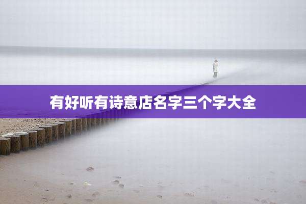 有好听有诗意店名字三个字大全