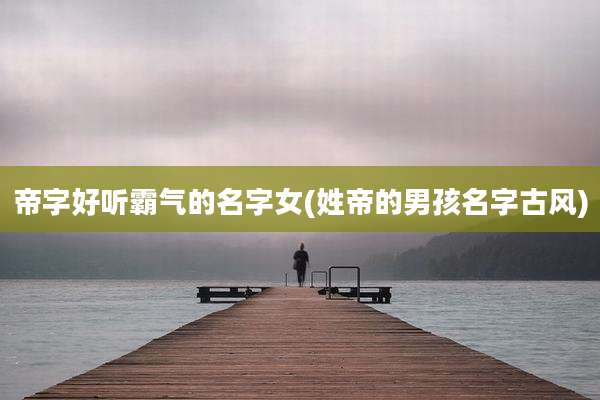 帝字好听霸气的名字女(姓帝的男孩名字古风)