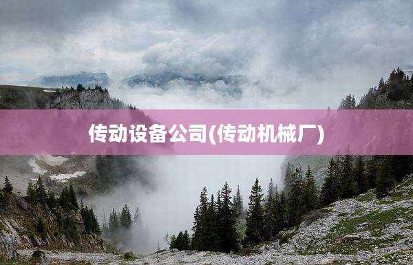 传动设备公司(传动机械厂)
