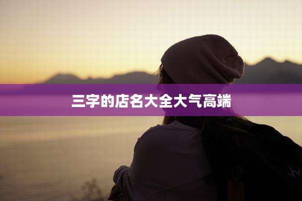 三字的店名大全大气高端