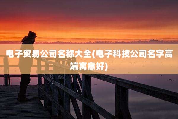 电子贸易公司名称大全(电子科技公司名字高端寓意好)