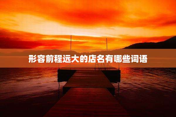 形容前程远大的店名有哪些词语