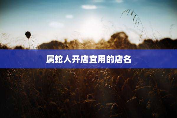 属蛇人开店宜用的店名