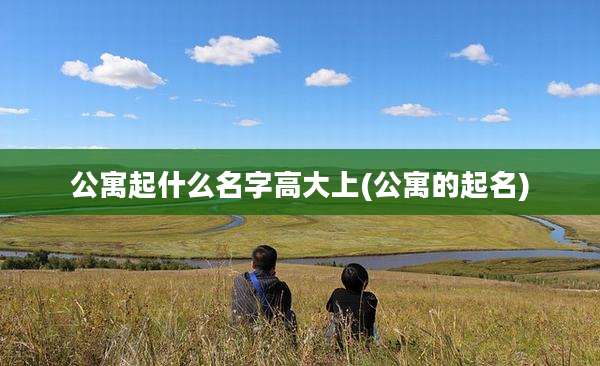 公寓起什么名字高大上(公寓的起名)