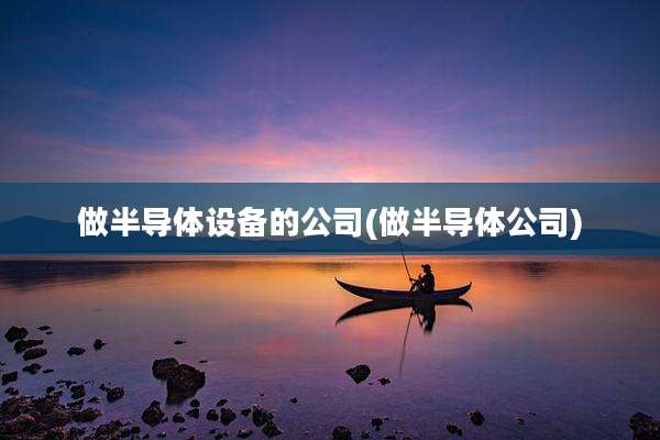 做半导体设备的公司(做半导体公司)