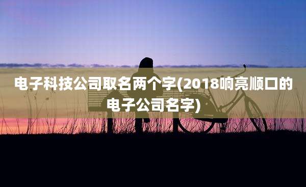 电子科技公司取名两个字(2018响亮顺口的电子公司名字)
