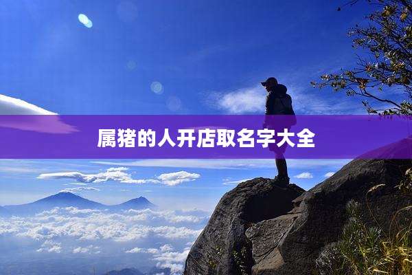 属猪的人开店取名字大全