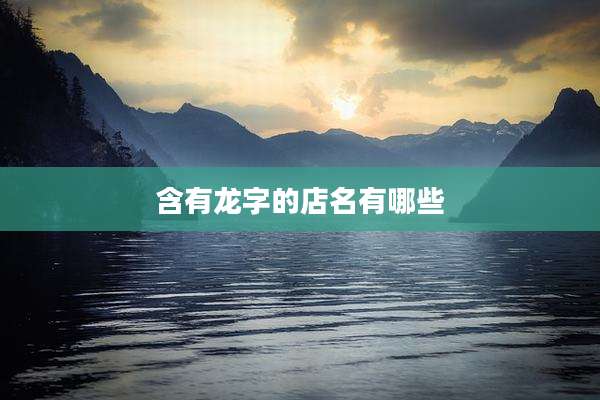 含有龙字的店名有哪些
