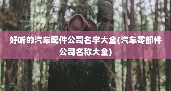 好听的汽车配件公司名字大全(汽车零部件公司名称大全)